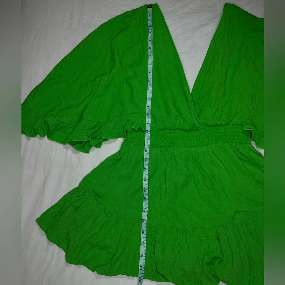 NWOT - FOREVER 21 Romper Bright Green | Large | Summer | Beach | Boho | Neon - Picture 8 of 10
